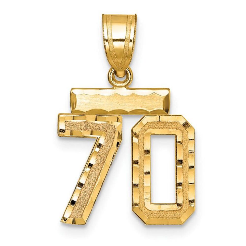 14k Yellow Gold, Varsity Collection, Small D/C Pendant Number 70